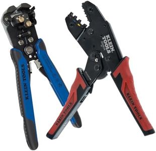 Klein Tools 80013 Wire Stripper/Ratcheting Crimper, Tool Kit with Automatic Wire Stripper and Ratcheting Insulated Terminal Crimper, 2-Piece