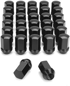 32pcs 14x1.5 OEM Lug Nuts for Chevy Silverado GMC Sierra 2500 3500,14mmx1.5 Black One-Piece Wheel LugNuts 1.75" H 7/8" Hex Replacement 2012+ Ram 2500 3500, 8 Lug Stock Wheel GM Part No 611-236 9596070