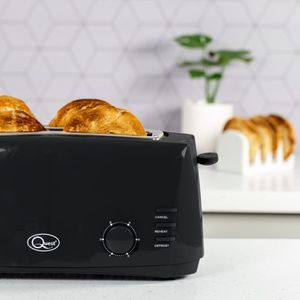 Quest 4-Slice Toaster – Black, Wide Slots, Adjustable Browning