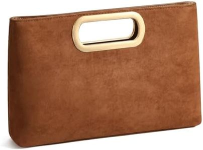 XquiziFit Clutch Purse for Women Evening Clutch Handbag for Wedding Party Formal Evening Bag with Detachable Chain Coffee Clutch Suede