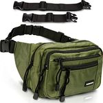 VAN BEEKEN Fanny Pack for Men Women Belt Bag Waist Bag Hip Bag I Waterproof Bum Bag I Supreme Waist Pack Phanny Pack for Hiking Travel Running, Army