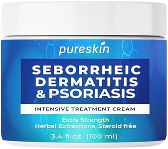 PURESKIN Seborrheic Dermatitis Cream Ketoconazole: Psoriasis Eczema Treatment for Skin Scalp - with Herbal Natural Relief for Flaking Irritated Skin, 3.4 Oz