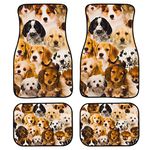 WELLFLYHOM Funny Dog Friends Pattern Car Floor Mat-4 Piece Full Set Rubber Anti-Slip Floor Mat for Sedan,Vans,RV,Trucks Automotive Accessories Heavy Dust Cushion