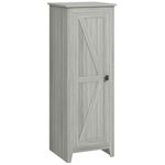 HOMCOM 48" Kitchen Pantry Cabinet, Farmhouse Storage Cabinet with Barn Door and Adjustable Shelves, Grey Wood Grain