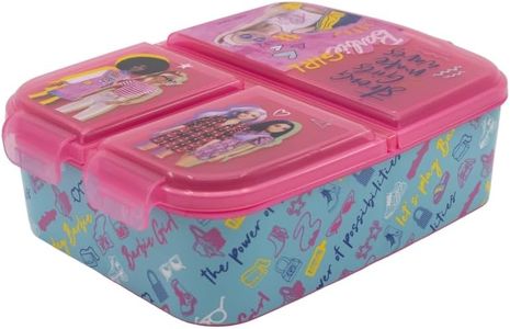 Barbie Bento Premium Lunch Box with 3 Compartments, Ideal for School, Nursery or Leisure