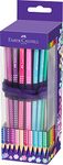 Faber-Castell 21 Sparkle Colour Pencils, Graphite Pencil, Sharpener and Eraser in Roll up Case