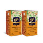 Care Ashwagandha Spiced Herbal Green Tea |50 Tea Bags (2 Packs X 25 tea bags each)| Desi Kahwa| Ayurvedic kadha| Natural Ingredients | Made with 100% Whole Leaf Herbs