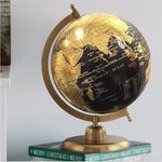 GLOBE DADDY World Globe 8 Inch with Gold Stand - Birthday Gift for Boys, Corporate Gifts, Home Decor,Office Decor, Geography Learning and Show Piece