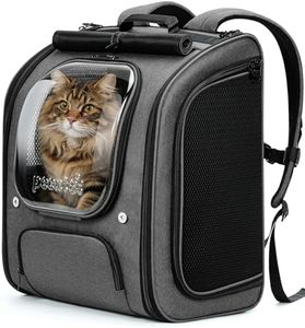 Pecute Cat Backpack Carrier, Large Space Cat Bubble Backpack, Breathable Cat Carrier, Shaded Dog Backpack Carrier, Ergonomic 3D Design for Travel, Hiking, Suitable for Shopping, and Vet, XL, Gray