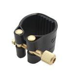 Andoer Saxophone Mouthpiece Ligature Fastener for Alto Saxophone Rubber Mouthpiece - Artificial Leather Compact Durable