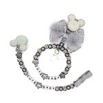 Personalised set of two dummy clip & pram charm keepsake gift