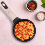 AGARO Imperial Granite Non Stick Sauce pan with Glass Lid, 1.5L / 16cm, Cast Aluminium Body, Tea Pan, Milk Pan, Soup Pan, Gas & Induction Compatible, Dark Grey.