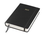 Wykeham's Executive 2025 Daily Journal Planner – Customization Available (Black, 8.5"×5.5")