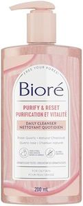 Bioré Rose Quartz + Charcoal Daily Purifying Cleanser, Face Wash for Oily Skin (200 mL) | Pink, Packaging May Vary