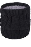 Warm Winter Knitted Neck Warmer for Men & Women_Freesize,Black