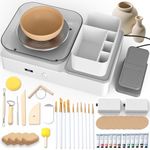 Skirfy Pottery Wheel for Kids Adults,Complete Pottery Set for Beginners with 6.3" Turntable with Two-Way Rotation,Craft Kits Toys Birthday Gifts for Boys Girls(White)