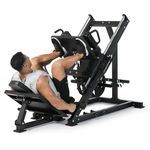 GarveeLife Leg Press Hack Squat Machine Combo, Leg Press Machines for Home Gym with Linear Bearing & Solid Steel Pipe, Band Pegs, Weight Storage Posts, Hack Squat Machine for Full Lower Body Workout