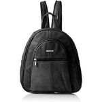 Woodland Leathers women's fashion backpacks small black backpacks for women with anti theft zipper and hand bag handle, 2 in 1 Sling Backpack (BLACK)