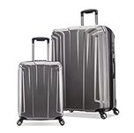 Samsonite Endure 2 Piece Hard Suitcase Set Silver Expandable, TSA Lock, USB Port, 360° Rotate