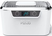 PELCAS Ultrasonic Cleaner with Dual Transducers,Jewellery Cleaner 800ML 42KHz with Touch Screen and 5 Time Settings for Glasses Watches Jewellery Denture Tools Guin-Ness Surger Cans