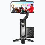 hohem Isteady X2 3-Axis Gimbal Stabilizer for Smartphone-Handheld Phone Gimbal W/Remote Auto Inception Dolly Zoom Foldable Gimbal for iPhone 12 11 Pro Max Samsung S20 for YouTube Vlog,Black