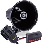 Pyle 6 Tone Sound Car Siren Vehicle Horn w/Mic PA Speaker System Emergency Sound Amplifier, 30W Emergency Sounds Electric Horn-Hooter, Ambulance, Siren, Traffic Sound, PA Microphone System-PSRNTK23.5