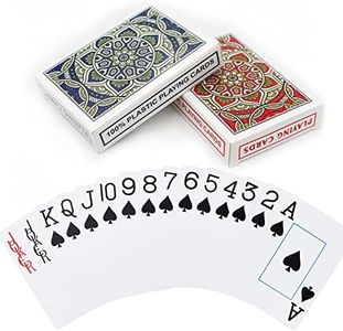 Neasyth Playing Cards;Waterproof Plastic Playing Cards 2 Pack Poker Cards Jumbo Large Print Playing Cards for Adults Seniors,2 Decks of Cards Set Poker Size Cards Professional, for Fun Card Game