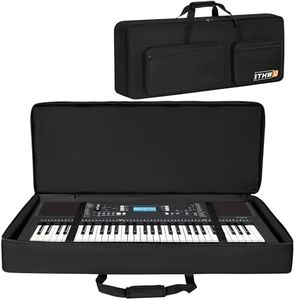ITHWIU Padded 8mm Shockproof 61 Keys Keyboard Case Electric Piano Keyboard Gig Bag Well Protection with Adjustable Straps and 4-Pocket for Keyboard Accessaries, Black