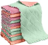 SUNAM Microfiber Cleaning Cloth, Kitchen Towels, Double-Sided Microfiber Towel Lint Free Highly Absorbent Multi-Purpose Dust and Dirty Cleaning Supplies for Kitchen Car Cleaning. Pack of 12