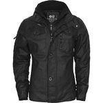 NEW MENS CROSSHATCH PLIXXIE JACKET PADDED DESIGNER BLACK RIBBED WINTER ZIP COAT[Black ,M]