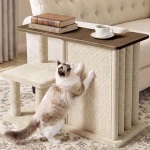 Homegroove Cat Scratch Furniture Protector with Side Table, Brown, Right
