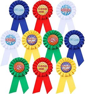 Crowye Inspirational Award Ribbon Rosette Ribbon Motivational Prize Ribbon Satin Victory Honorable Recognition Ribbons Badge for Kids Student Winner Competition Classroom School 5 Designs (20 Pcs)