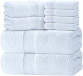 Luxury White Bath Towel Set of 8 Pi
