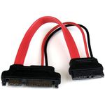 StarTech.com SLSATAADAP6 6 Inch Slimline SATA to SATA Adapter with Power, Slim SATA (F) to SATA (M), Slimline Serial ATA to SATA, Red