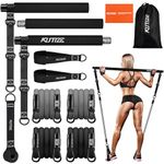 Pilates Bar Kit with Resistance Bands, 3-Section Portable Yoga Pilates Bar Set with Metal Adjustment Buckle, Multifunctional Pilates Equipment for Women & Men Full-Body Workouts at Home Gym