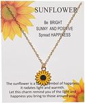 Sunflower Pendant Necklace for Women Girls Christmas Birthday Gifts for Daughter Niece Sunflower Necklaces for Women Sunflower Jewelry Inspirational Gift with Message Card