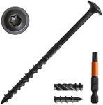 [Pack of 50] #14 x 4" Wood Structural Lag Screws, Black Coated Torx/Star Drive Heavy Duty Construction Wood Screw, Modified Truss Washer Head, Star Drive Bit Included.