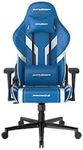 DXRacer P Series GC-P88-BW-M1-01 Blue and White Gaming Chair - Premium PVC Leather Racing Style Computer Chair with Ergonomic Headrest and Lumbar Support for PC Gamers