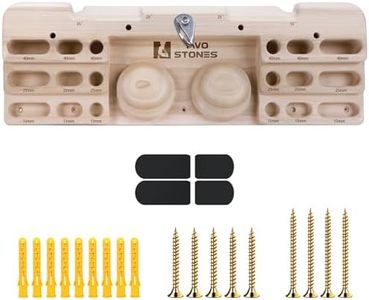 TWO STONES Wooden Hangboard Rock Climbing Pull Up Bar Designed Training for Climbing, Wooden Fingerboard Climbing Training Board for Building Core Strength and Endurance (CJ-HB2005)