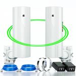 GOOD STORY Wireless Bridge Point To Point Outdoor Wifi,Wireless Network Expansion Kit,Ethernet,For Tablet,Long Range High Speed 5G|2 Units Bridge Kit Complete Pre-Configured-P2P Long Range(2Pack)