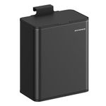 SONGMICS Hanging Kitchen Bin, 2.1-Gallon (8 L) Steel Trash Bin with Lid for Food Waste, Cabinet Door Hanging or Wall-Mounted with Hooks, for Under Sink, Bathrooms, Ink Black LTB810B01