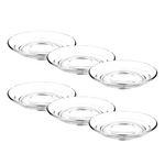 Vastarpara Clear Glass Saucer Set of 18 Only Saucers Without Cup for Serving Tea Coffee Snacks