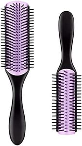 Beature Curly Hair Brush 2Pcs - 9 Row and 5 Row Curl Defining Brush for Thick Curly Hair 3a to 4c, Wavy Hair of Women and Kids Purple