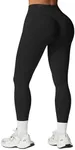 SENBAN Workout Leggings for Women: High Waisted Seamless Gym Leggings - Scrunch Butt Tummy Control Compression Yoga Pants Black XS