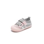 Baby Boys Girls Cotton Cartoon Breathable Rubber Sole Non-Slip Outdoor Sneakers First Walkers Shoes(Pink-5,15-18months)