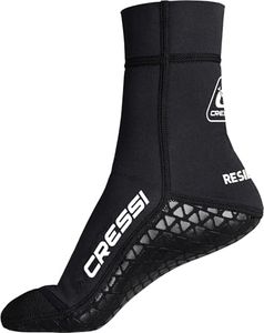 CRESSI Resilient Pro Neoprene Socks 3mm - Unisex 3mm Double Lined Black Neoprene Socks with Non Slip Rubberized Grip Sole, Diving, Apnea, Snorkelling and other Water Sports