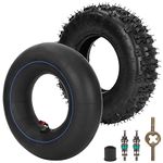 4.10/3.50-6 4.10-6 Tire and Inner Tube with TR87 Bent Valve Stem for Go Karts Chinese ATVs Quads 4 Wheelers Mini Bikes Wheelbarrows Tractors Lawn Mowers Snow Blowers