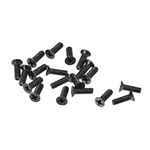 uxcell M2.5 x 8mm Phillips Screw Fasteners Black for Laptop PC TV Fan Audio Switch 500pcs