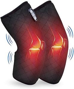 COMFIER Heated Knee Brace Wrap with Massage,Vibration Knee Massager with Heating Pad for Knee, Leg Massager, Heated Knee Pad for Stress Relief (Large Size-Black)