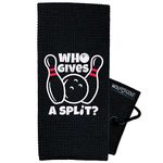 Bowling Towel | Who Gives A Split Bowling Towel | Funny Bowling Towel | Bowling Ball Towel | Bowling Accessories for Men | Bowling Accessories for Women | Bowling Gift